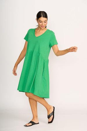 Foil Frill Seeker Dress in Kelly Green FO7908